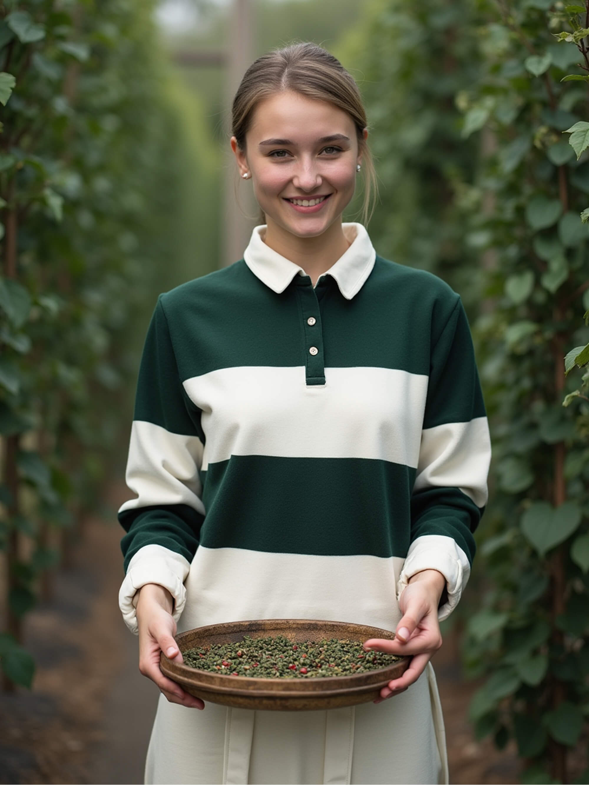 Forest Stripe Polo Sweatshirt