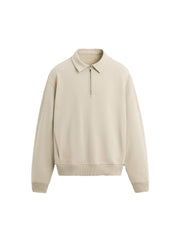 Neutral Zip Polo Sweatshirt