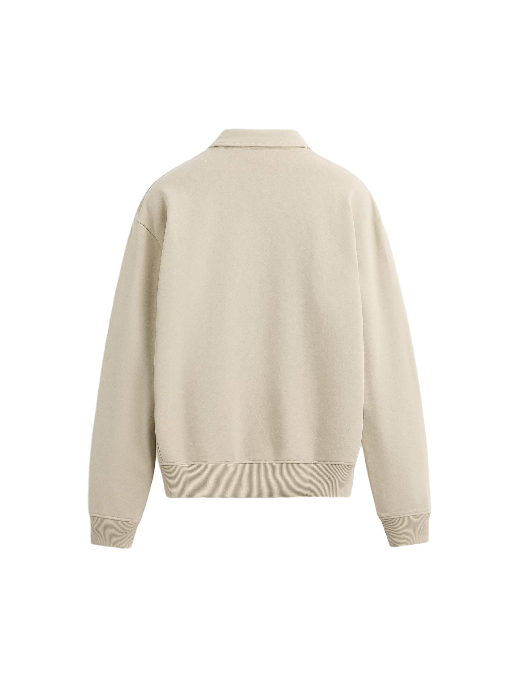 Neutral Zip Polo Sweatshirt