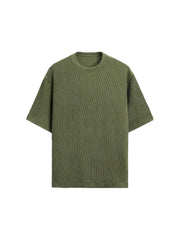 Olive Waffle Texture Tee